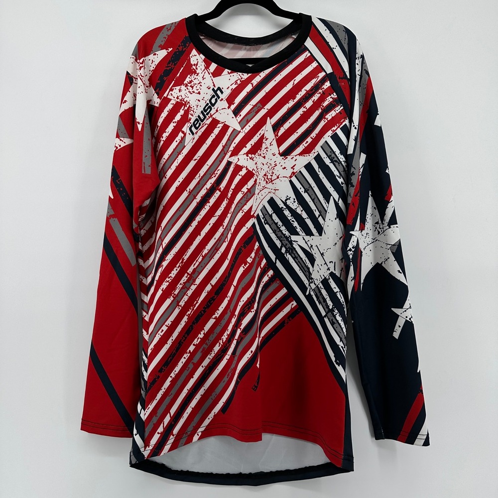 Reusch Patriot II Profit Soccer Goalkeeper Jersey Red White Blue Stars AXL NEW